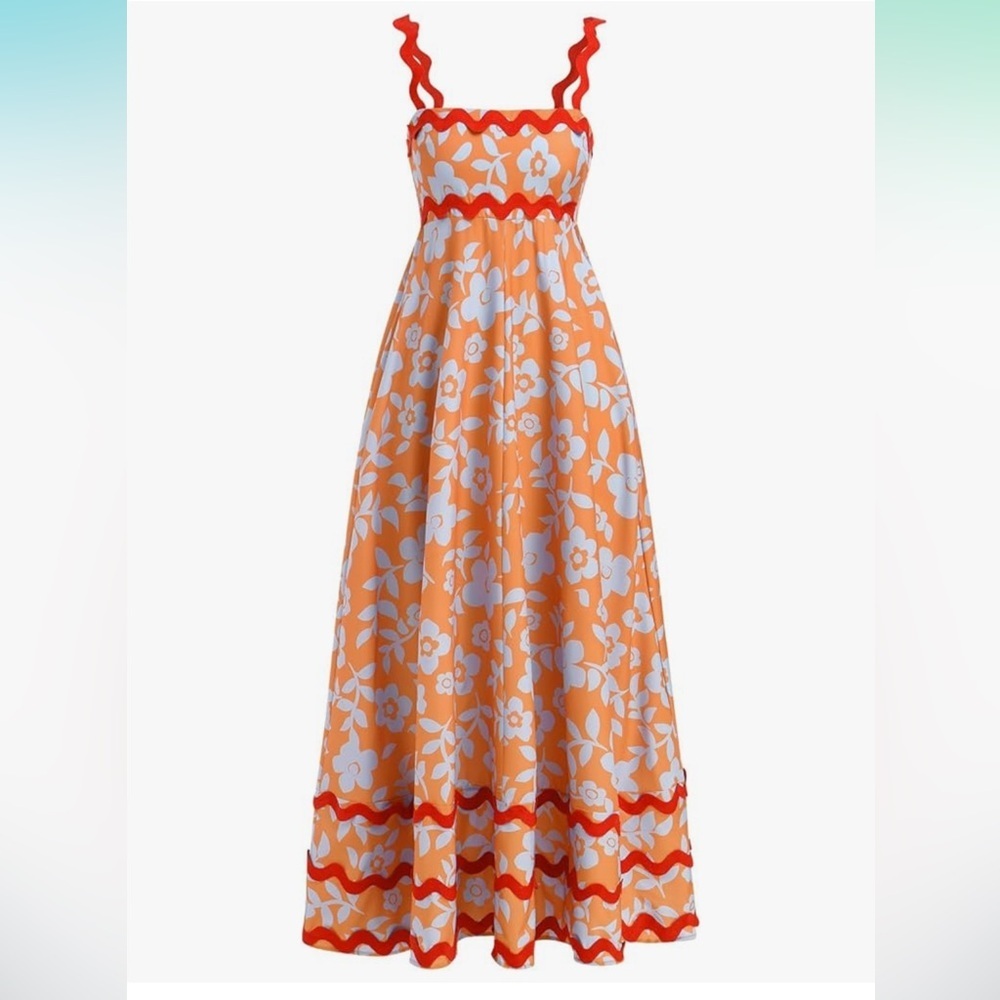 NWT  Womens Summer Casual Dress Beach Floral Spaghetti Sleeveless     small